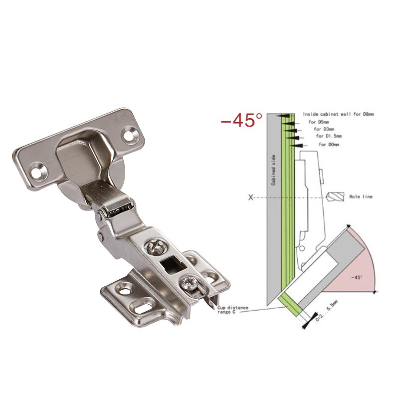 Cabinet Hinge Overlay - KK&FING -45 Degree Corner Fold Cabinet